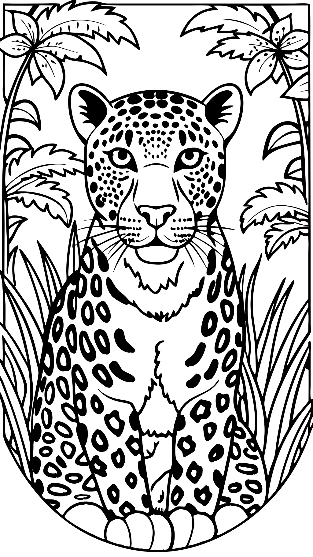 Página para colorear de un jaguar